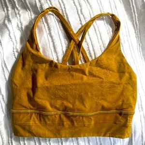 LULULEMON GOLD ENERGY BRA LONGLINE SIZE 2
